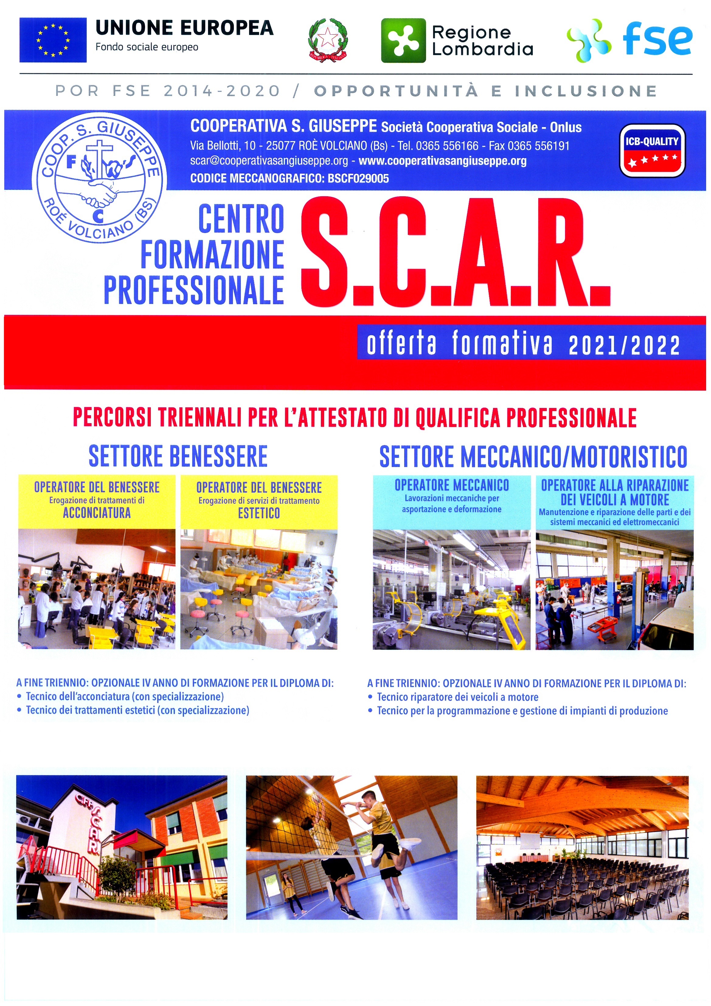 Centro Di Formazione Professionale Roe Volciano Coop S Giuseppe Cooperativa Sociale Onlus Roe Volciano Bs